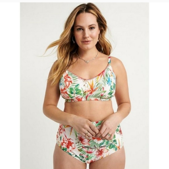 Lucky Brand Sunny San Diego Bralette 2 Piece Floral Swimsuit Set - Picture 1 of 6